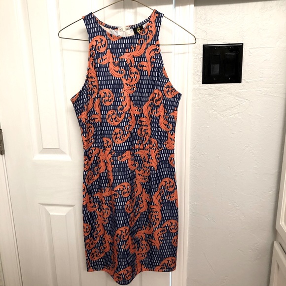 Blue and Orange Fashion Dress Size L - Picture 1 of 6